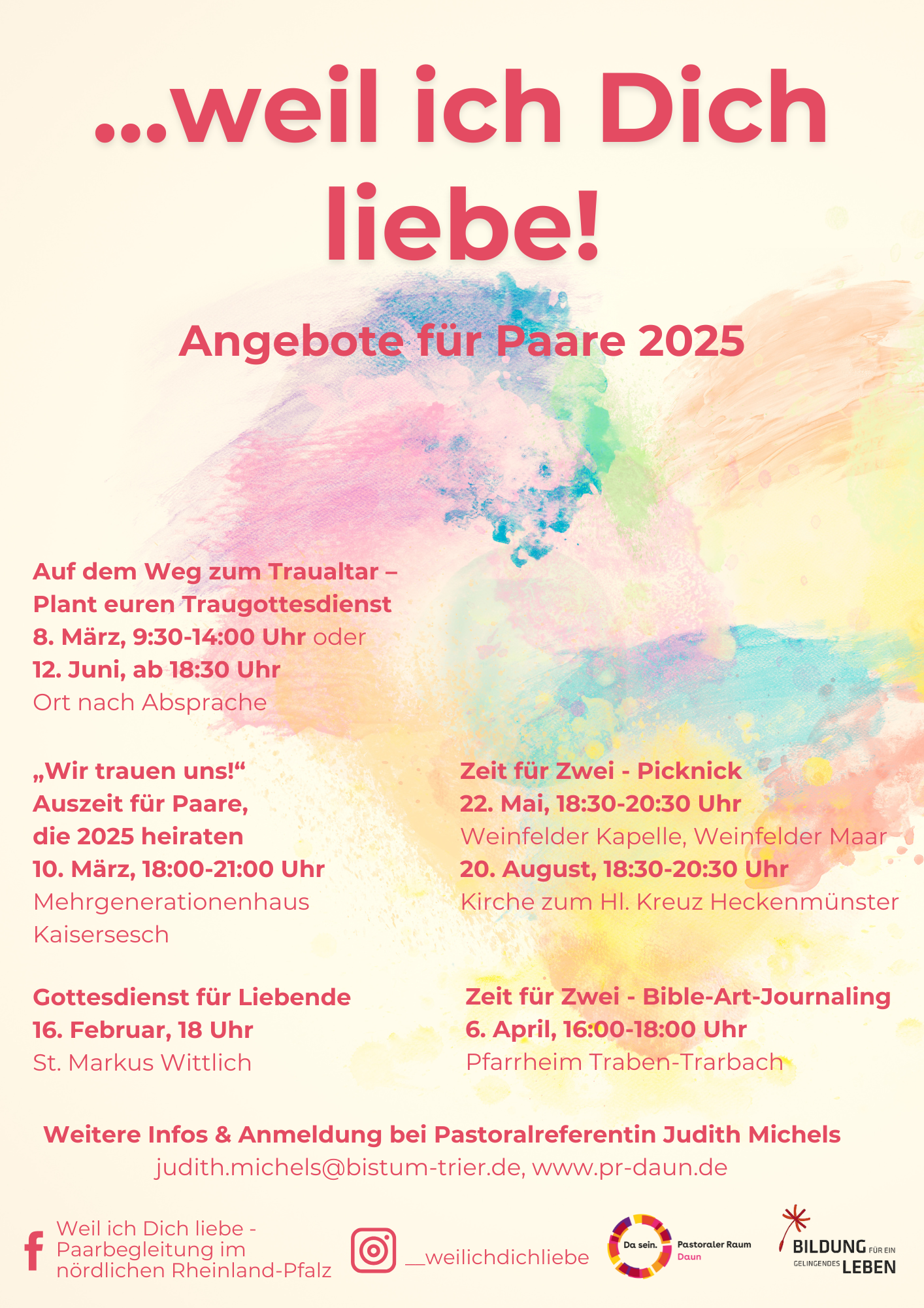 Veranstaltungsflyer für Paare 2025