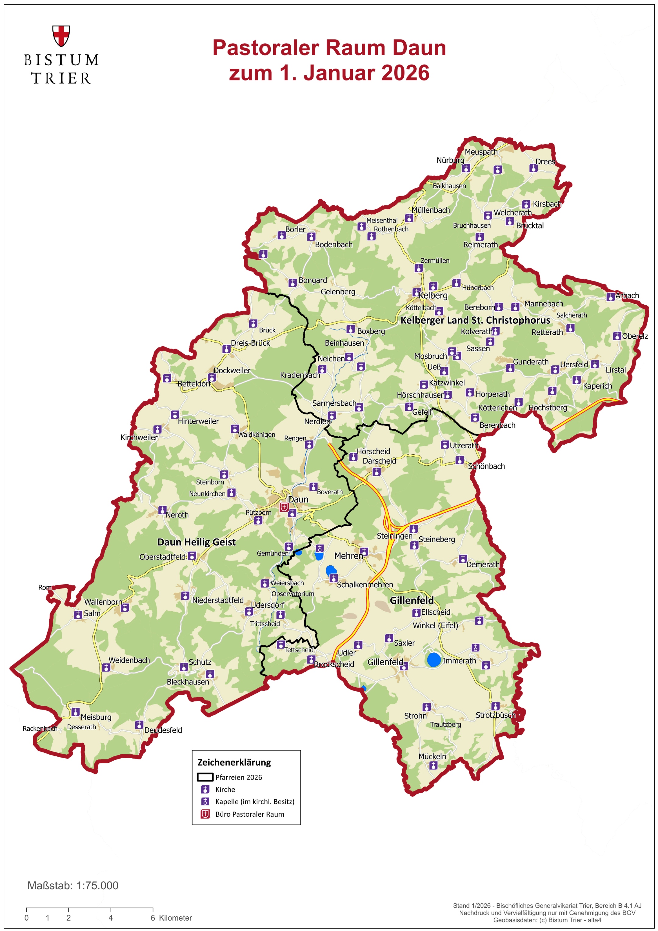 Karte PastR Daun (c) Bistum Trier Karte PastR Daun