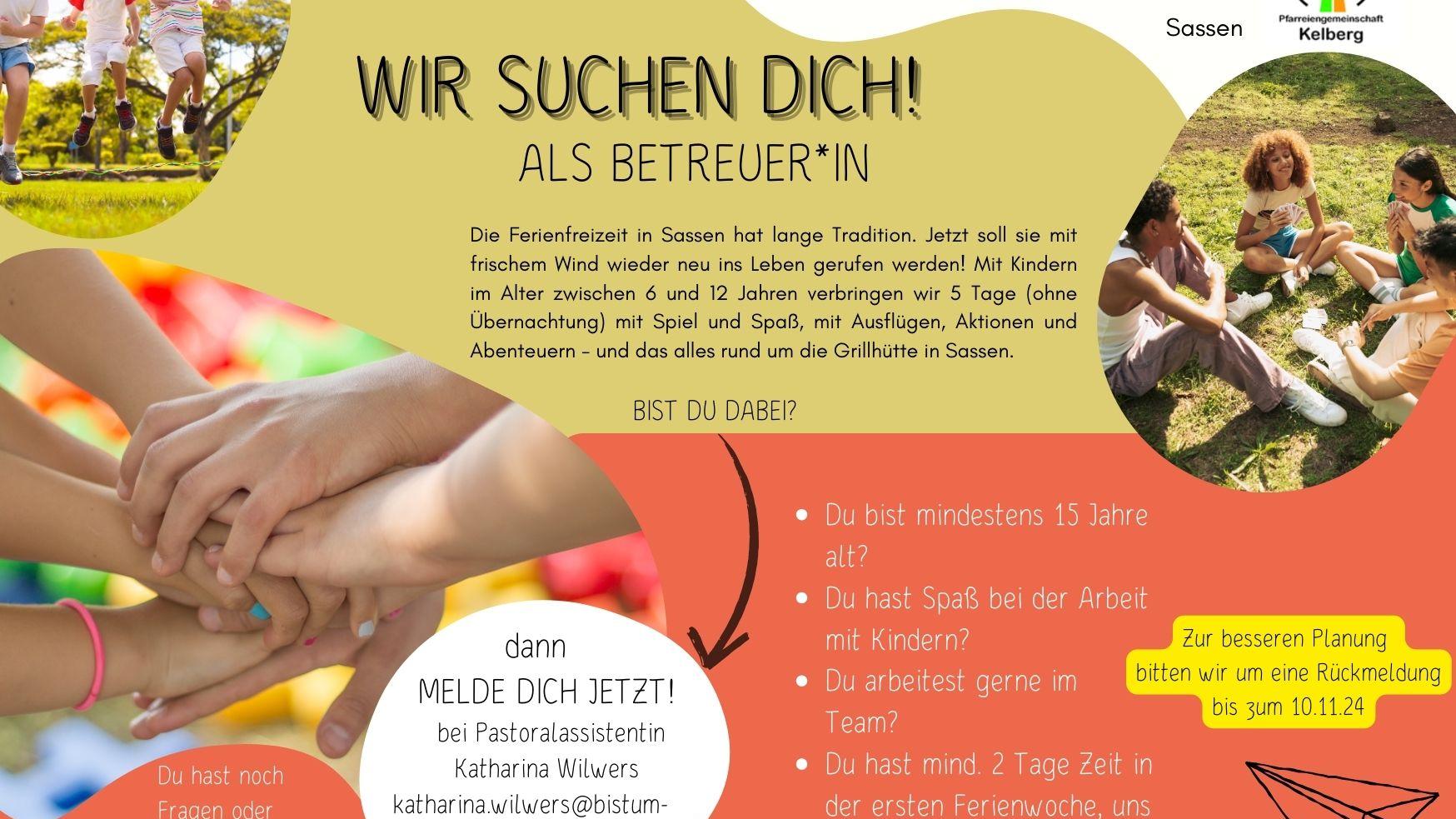 Kinderferienfreizeit Sassen Aufruf Betreuersuche